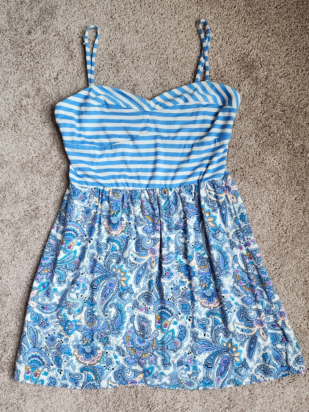 As U Wish Blue & White Striped Tank Top